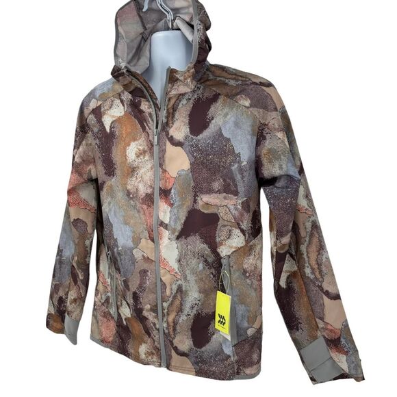 All In Motion Men’s Windbreaker Jacket Brown Stone Packable Hooded Sz Sm - Picture 4 of 15